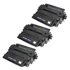 Kit 3 Toner Compatível HP 55X MAIOR CE255X HP P3015 HP M521