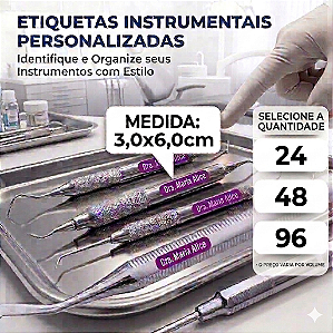 Etiquetas Adesivos 3,0x6,0cm Dentista Autoclavável 180o