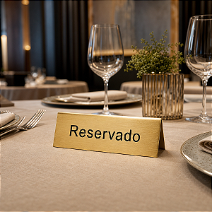 Prisma Placa De Mesa Reservado Dourado Abs Escovado