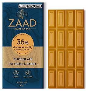 Chocolate Branco 36% Caramelo com Flor de Sal 60g - ZAAD