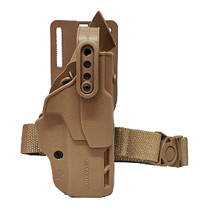 Coldre de Cintura 2 Ret para Beretta APX, PT840 e TH9 com Tira de Ancoragem Tan/Caqui - (Excalibur Maynards)