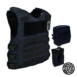 Colete Modular em Ripstop 600 com Bolsos Modulares - Azul Noite (Maynards Wolf)