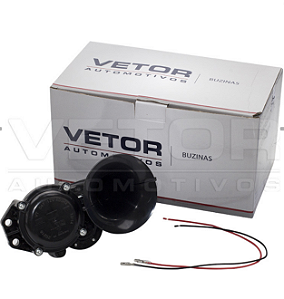 BUZINA 1 CORNETA PRETA 12V P/CAMINHAO VETOR VT047