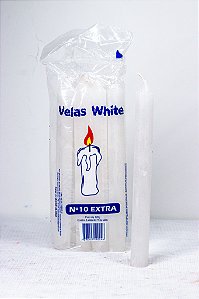 Vela N10 Extra Branca, pacote com 8 unidades - 620g