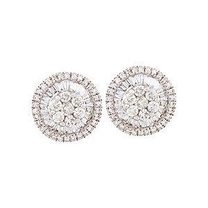 Brinco Pizza Mini Ouro 18k e Diamantes