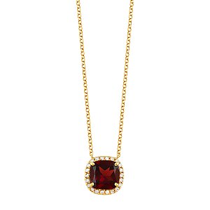 Colar Ouro 18k Granada e Diamante