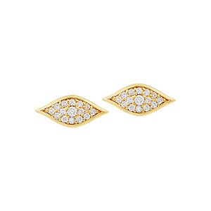 Brinco Ouro 18k Losango com Diamante
