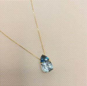 Colar Ouro 18k Pacific Topazio Azul