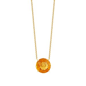 Colar Ouro 18k Citrino Redondo