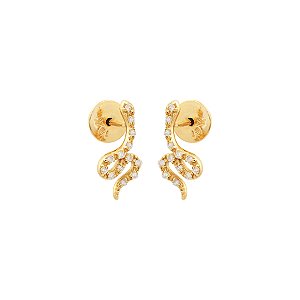 Brinco Serpente Ouro 18k Diamante