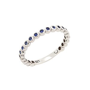 Alianca Bro Ouro 18k Safira Azul