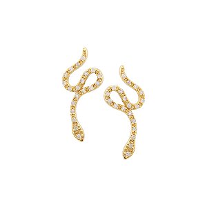 Brinco Serpente Ouro 18k Diamantes