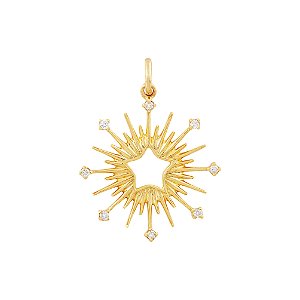Pingente Estrela Ouro 18k com Diamantes