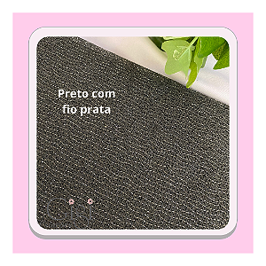 Tela escócia preto com fio prata