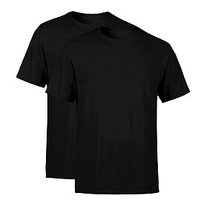 Kit 2 Camisetas Premium Preta Masculina Lisa 100% Algodão