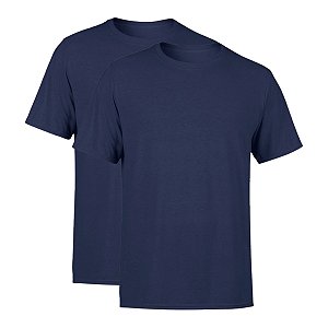 Kit 2 Camisetas Premium Azul Masculina Lisa 100% Algodão