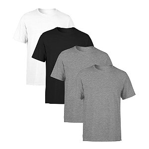Kit 4 Camisetas SSB Brand Masculina Lisa Premium 100% Algodão