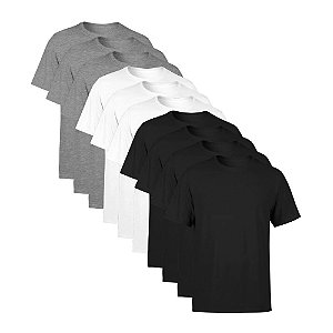 Kit 10 Camisetas SSB Brand Masculina Lisa Premium 100% Algodão