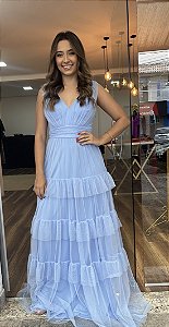 Vestido tule azul serenity