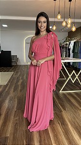 Vestido longo coral