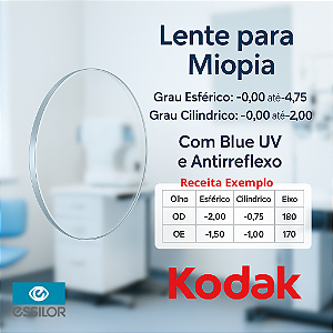 Lente Kodak com Blue UV + Antirreflexo – Proteção e Conforto Premium