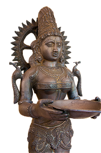 LAKSHMI DE BRONZE MACIÇO – Tamanho Grande