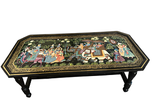 MESA de CENTRO PINTADA com FIGURAS INDIANAS - Modelo 1