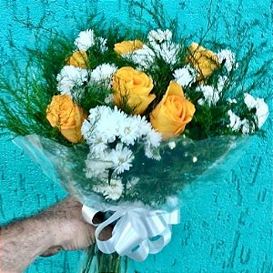 Buquê 6 Rosas Amarelas