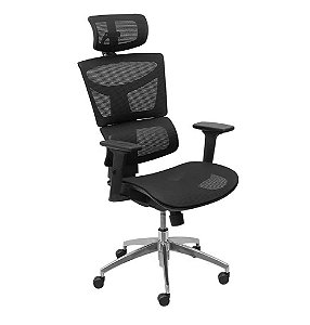 Cadeira Presidente em Tela Com Encosto de Cabeça - Reclinação 150º - 31794 - Casa das Cadeiras Anápolis