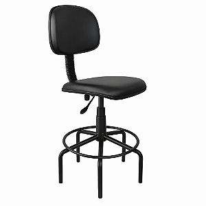 Cadeira Caixa Alta Secretária Giratória Base Aço - 32750 - Casa das Cadeiras Anápolis