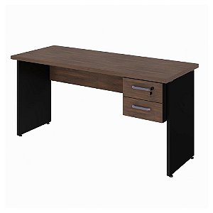 Mesa de Escritório 1,50x0,60 Com Gavetas - Marsala/Preto - 23473 - Casa das Cadeiras Anápolis