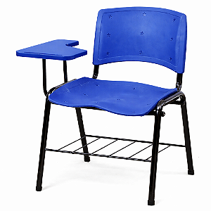 Carteira Universitária Escolar Azul com Prancheta Plástica Azul - 65635 - Casa das Cadeiras Anápolis