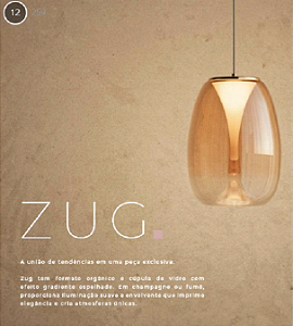 PENDENTE ZUG 15W 900LM 2700K D27X37CM DOURADO