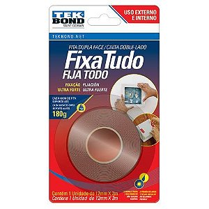 FITA ACR DUPLA FACE EXT 12MMX2M BLISTER-TEK BOND