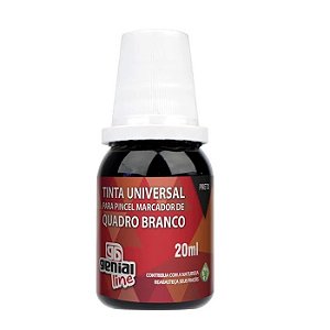 Tinta Pincel Quadro Branco Genial Line Refil Preto 20 ml