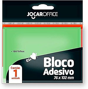 Bloco Adesivo 100 Folhas, Leonora, Jocar Office, Verde, 76mmx102mm