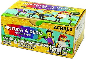 Pintura a Dedo 15 ml, Acrilex, 11315, Multicor