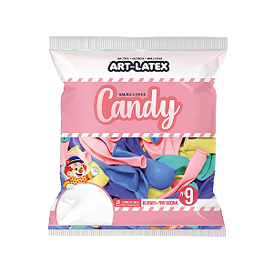 Balão Candy nº9 Cores Pásteis c/ 25un Sortido