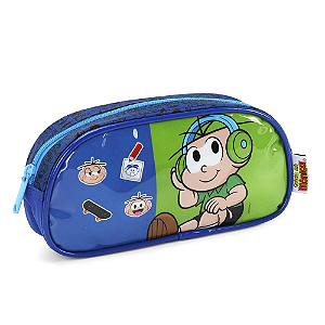 Estojo Escolar Turma da Mônica Cebolinha vd 7x21x7 cm