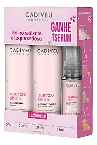 Kit Cadiveu Quartzo Shine Shampoo 250ml + Cond 250ml + Óleo 65ml