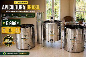 Kit centrifuga elétrica 20/12 + mesa 25 + decantador 100kg + derretedor 20 quadros