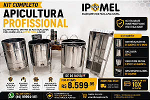 KIT Centrifuga elétrica 36 + decantador 300kg + laminador + Derretedor elétrico 60 + mesa 45 quadros