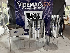 Centrifuga elétrica 16/12 + mesa 25 quadros + decantador 100kg com base