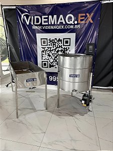 Kit casa do mel centrifuga elétrica 32 + mesa desoperculadora 32 quadros inox 304