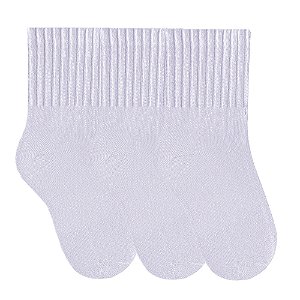 Kit Com 3 Pares De Meias Cano Médio Infantil Algodão Selene