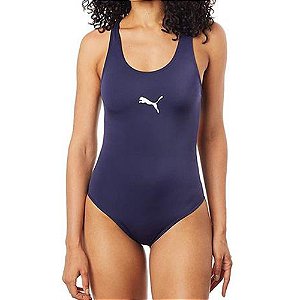 Maiô Puma Adulto Feminino Básico Com Logo Estampada Liso
