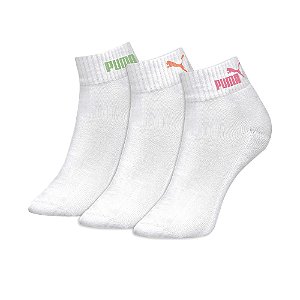 Kit Com 3 Pares De Meias Puma Feminina De Algodão Atoalhada