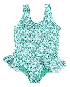 Maiô She Infantil Com Babado Menina Moda Praia Calor Verão