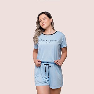 Pijama Feminino Dione Com Camiseta Estampada E Shorts