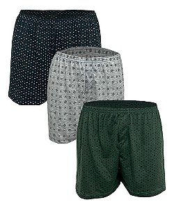 Kit 3 Samba Canção Masculina Diones Com Elástico Na Cintura